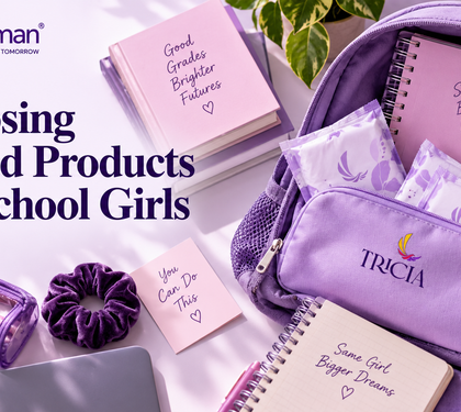Period products for school girls packed 